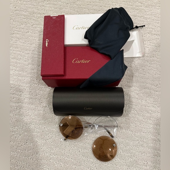 New with defect Cartier Round Panther Panthere sunglasses - Picture 3 of 14